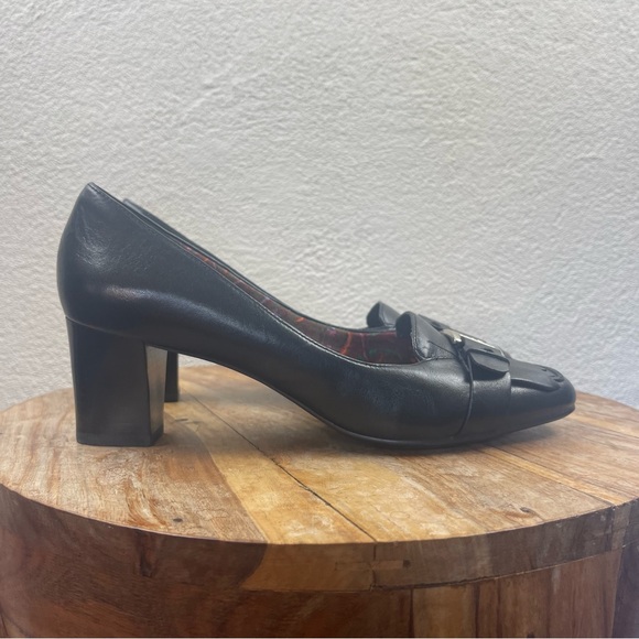 Etienne Aigner l 9M Madge Leather Buckle Classic Conservative Career Block Heels - Picture 3 of 15